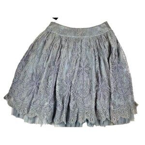 Carmen Marc Valvo Woman 6 Blue Sparkly Fairy Prom Embroidered Lace Beaded Skirt